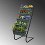 Hanah Home Rs-001 Maceta Decorativa de Jardín, Metal, 56x130x85 cm, Verde Oscuro y Negro